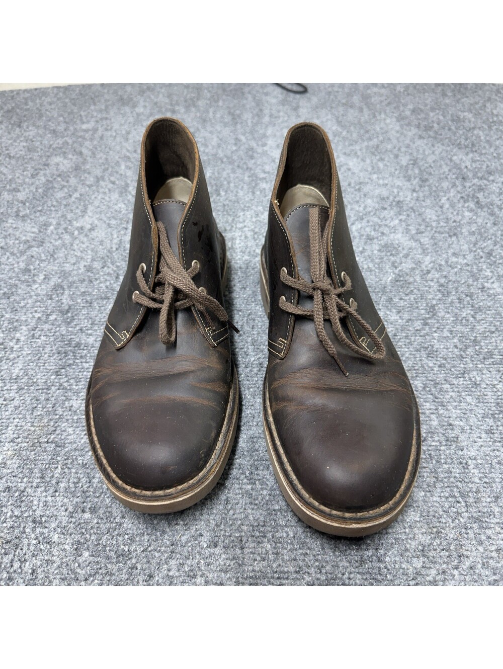 Clarks Collection Mens Shepton Dark Brown Leather Ankle Chukka Boots Sz 8.5M US